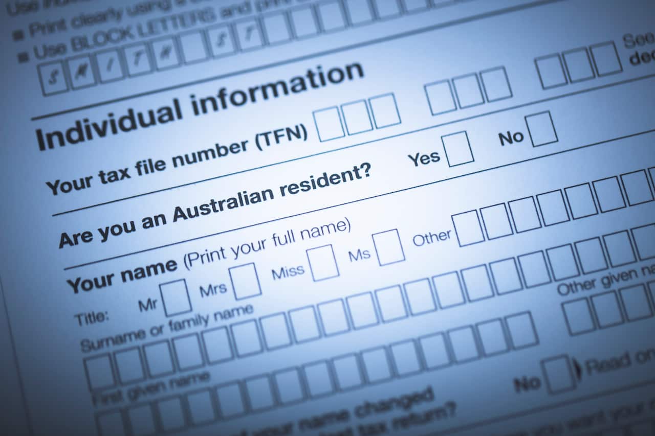 A close up shot of an Australian tax form.