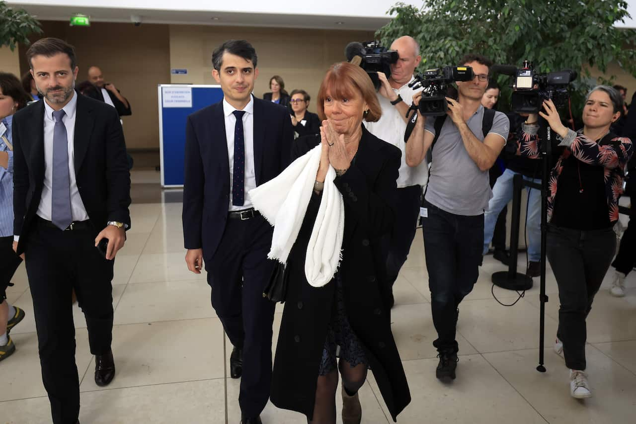 Gisele Pelicot leaves the criminal court in Avignon